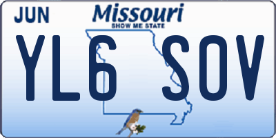 MO license plate YL6S0V