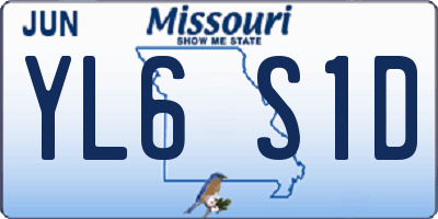 MO license plate YL6S1D