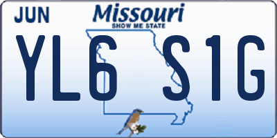 MO license plate YL6S1G