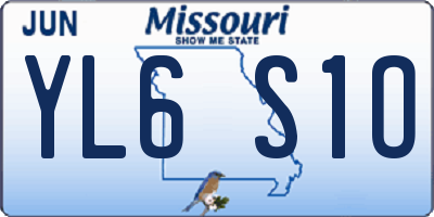 MO license plate YL6S1O