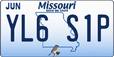 MO license plate YL6S1P