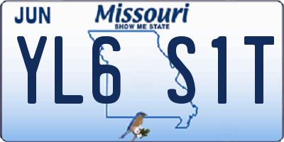 MO license plate YL6S1T