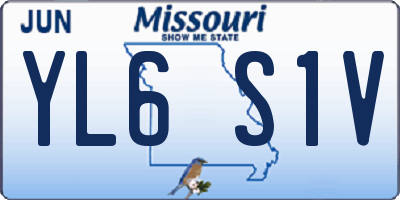MO license plate YL6S1V