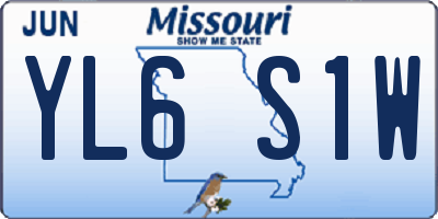 MO license plate YL6S1W