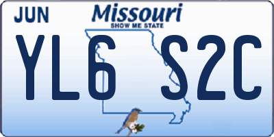 MO license plate YL6S2C