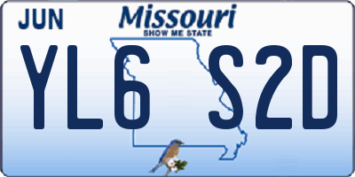 MO license plate YL6S2D