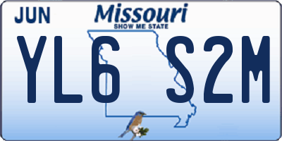 MO license plate YL6S2M