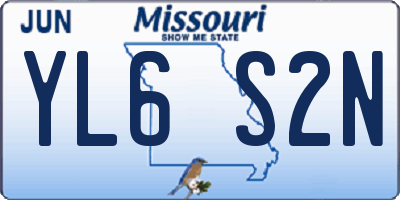 MO license plate YL6S2N