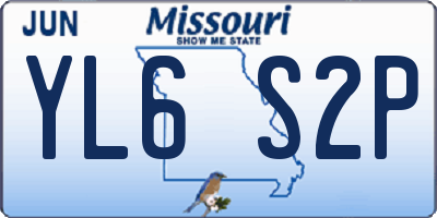 MO license plate YL6S2P