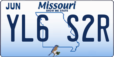 MO license plate YL6S2R