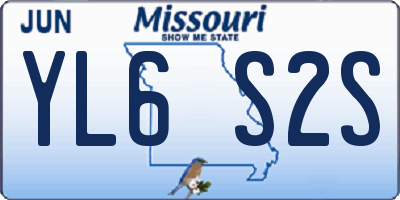 MO license plate YL6S2S
