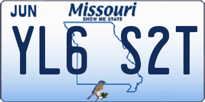 MO license plate YL6S2T