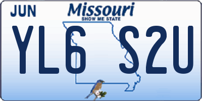 MO license plate YL6S2U