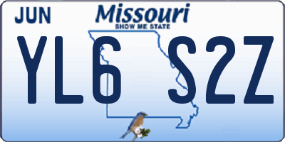 MO license plate YL6S2Z