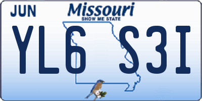 MO license plate YL6S3I
