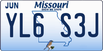 MO license plate YL6S3J