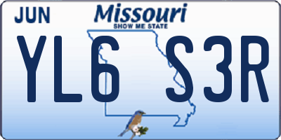 MO license plate YL6S3R
