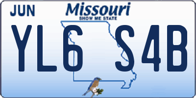 MO license plate YL6S4B