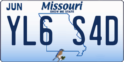 MO license plate YL6S4D
