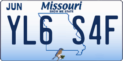 MO license plate YL6S4F