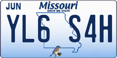 MO license plate YL6S4H