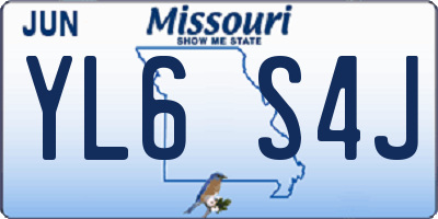 MO license plate YL6S4J