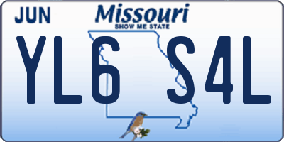 MO license plate YL6S4L