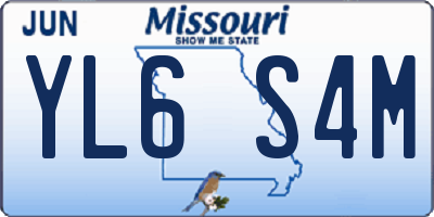 MO license plate YL6S4M