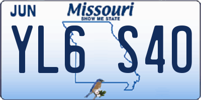 MO license plate YL6S4O