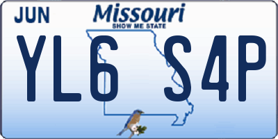 MO license plate YL6S4P