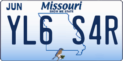 MO license plate YL6S4R