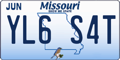 MO license plate YL6S4T