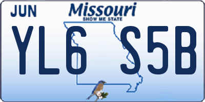 MO license plate YL6S5B