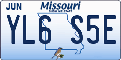 MO license plate YL6S5E