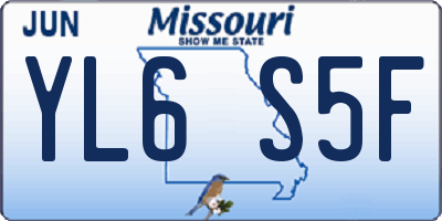 MO license plate YL6S5F