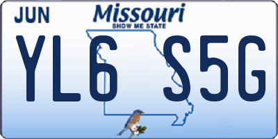 MO license plate YL6S5G