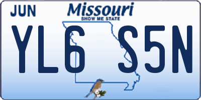MO license plate YL6S5N