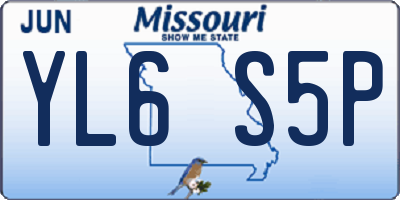 MO license plate YL6S5P
