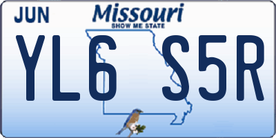 MO license plate YL6S5R