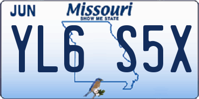 MO license plate YL6S5X