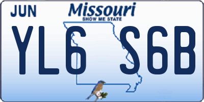 MO license plate YL6S6B