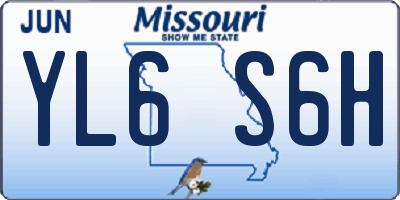 MO license plate YL6S6H