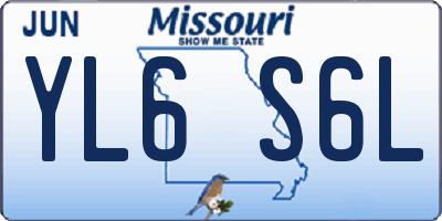 MO license plate YL6S6L