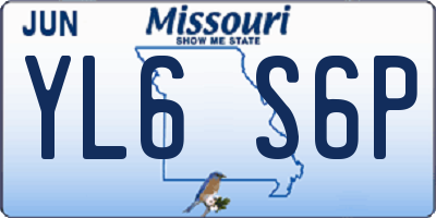 MO license plate YL6S6P
