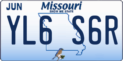 MO license plate YL6S6R