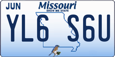 MO license plate YL6S6U