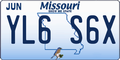 MO license plate YL6S6X