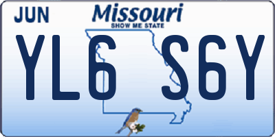 MO license plate YL6S6Y