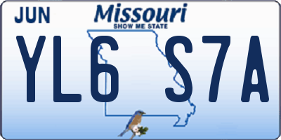 MO license plate YL6S7A