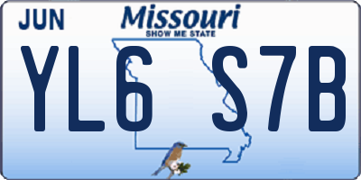MO license plate YL6S7B